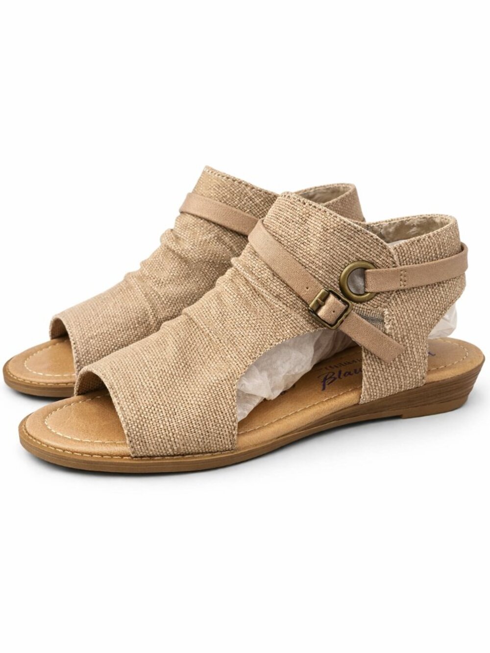 Blowfish Malibu Brisa 2 Womens 7.5 Dusty Rose Rancher Canvas Side Zip Sandals